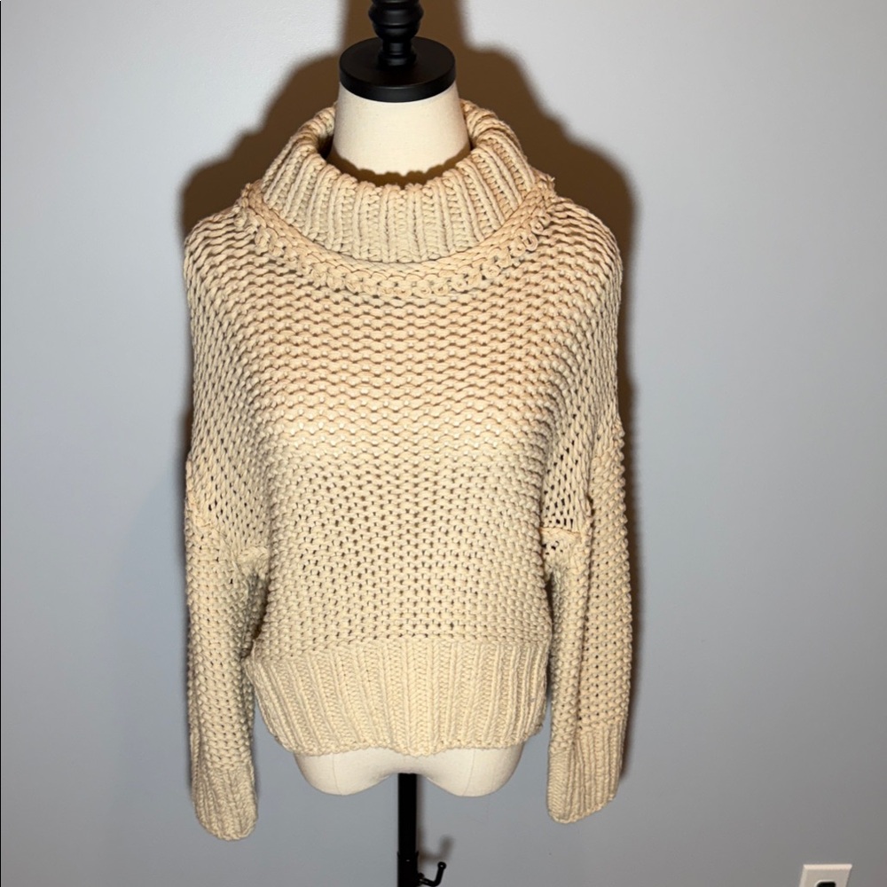 Free People Cream Knit Sweater